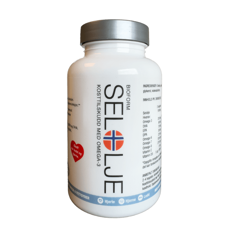 Selolje, Omega-3, 120 kapsler